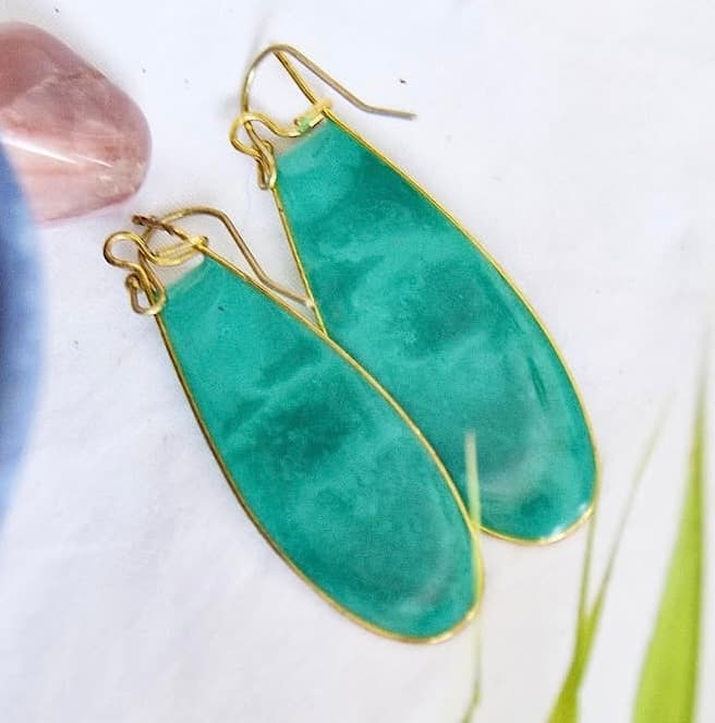 Malachite Resin Effect Earrings 2