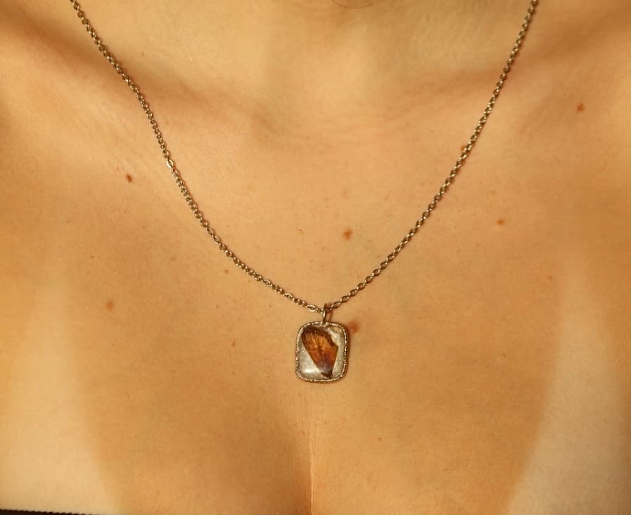 Cicada Beetle Wing Necklace 2