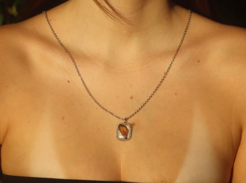 Cicada Beetle Wing Necklace