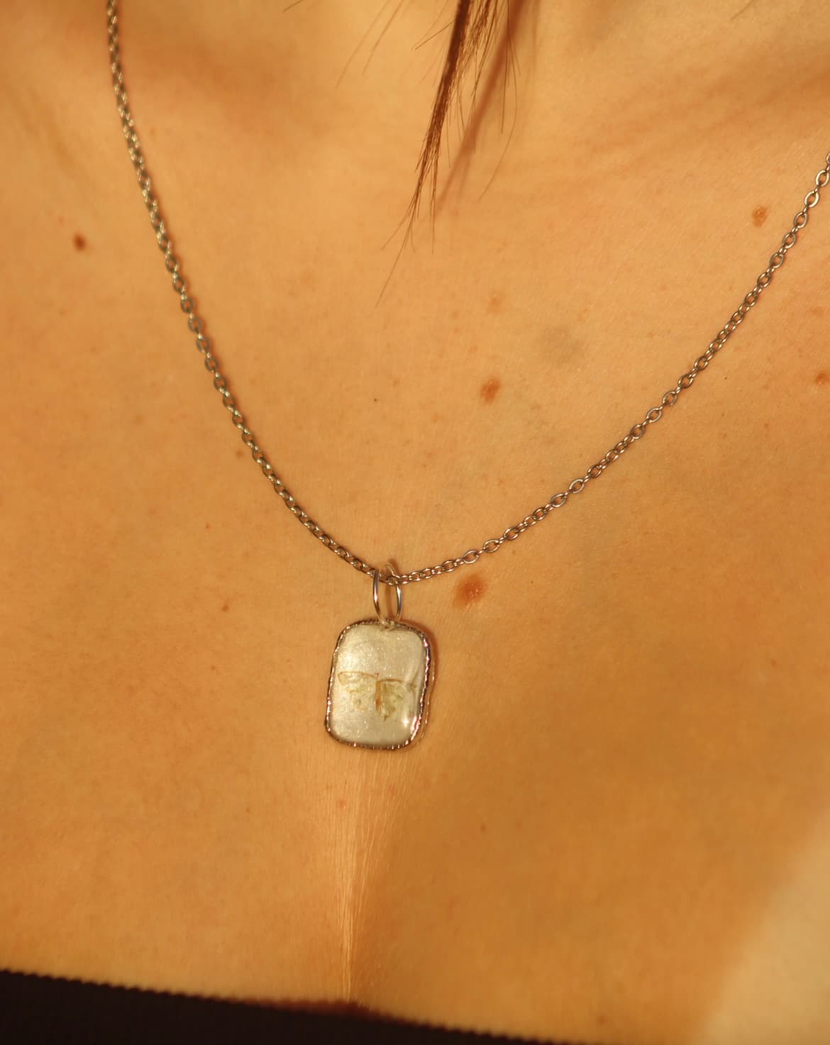 Petite Green Moth Necklace 2